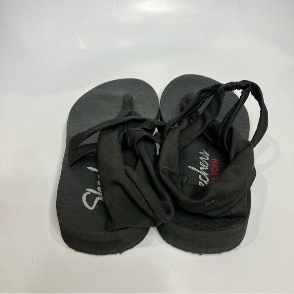 Skechers yoga mat sling sandals flip flops black size 10 casual summer - Picture 4 of 8
